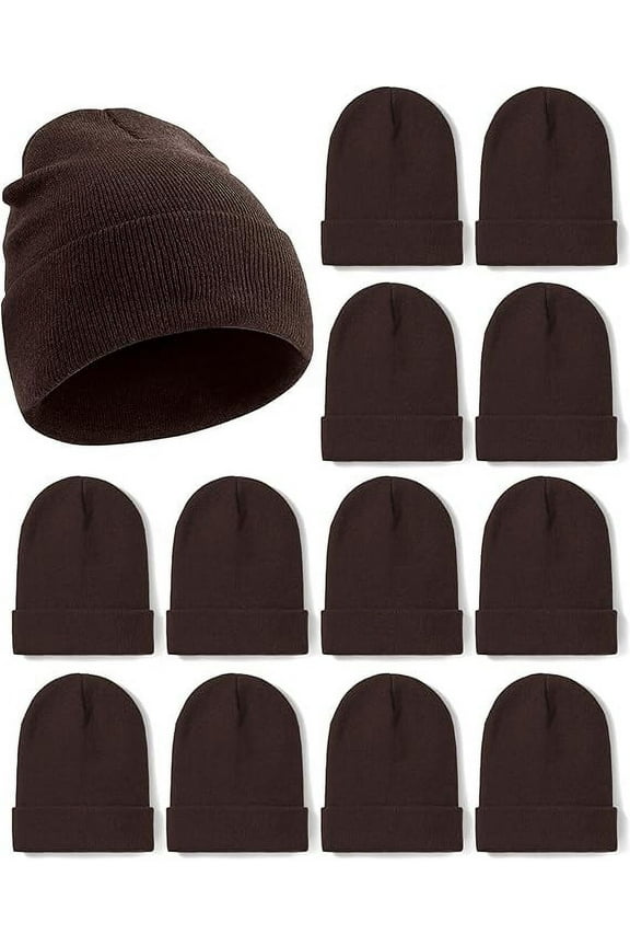 12 Pack Beanies for Men and Women - Unisex Knitted Warm Solid Color Multi-Packs