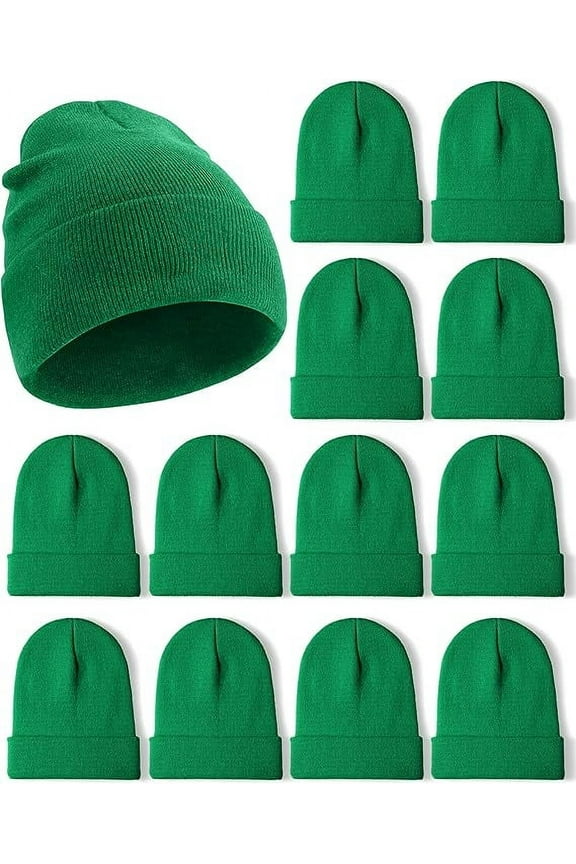 12 Pack Beanies for Men and Women - Unisex Knitted Warm Solid Color Multi-Packs
