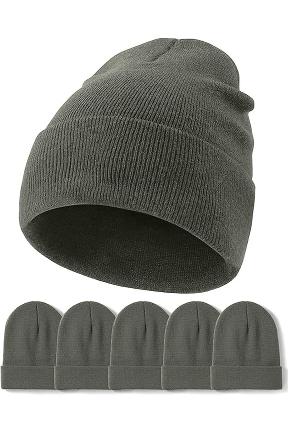 6 Pack Beanies for Men and Women - Unisex Knitted Warm Solid Color Multi-Packs