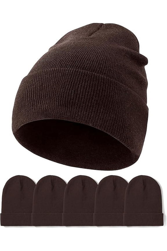 6 Pack Beanies for Men and Women - Unisex Knitted Warm Solid Color Multi-Packs