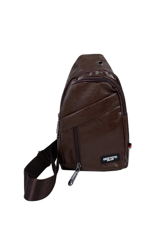 Small Crossbody Leather Sling Bag with Adjustable Strap - Travel Small Daypack