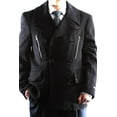thumbnail image 1 of WESTEND West End Men's Willard Double Breasted Pea Coat - Black - 40R, 1 of 5