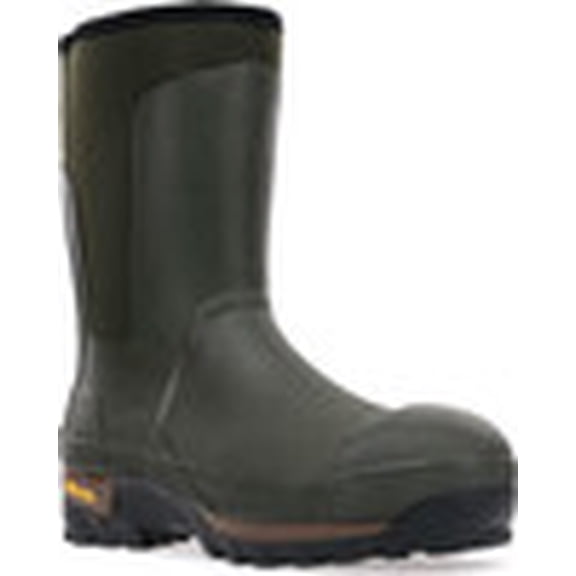 WESTERN CHIEF MEN'S SAFETY TOE MID SNOW BOOTS NEOPRENE COLD RATED sz 14 OLIVE DRAB