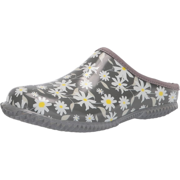 WESTERN CHIEF WOMEN'S GARDEN CLOGS SLIP ON WATERPROOF RUBBER SHOES sz 10 SLATE LOVELY DAISY
