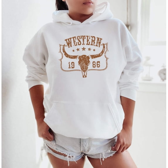 WESTERN COW Graphic Unisex Fleece Hooded Sweatshirt