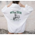 thumbnail image 1 of WESTERN COWBOY Front Back Graphic Unisex Fleece Hooded Sweatshirt, 1 of 7