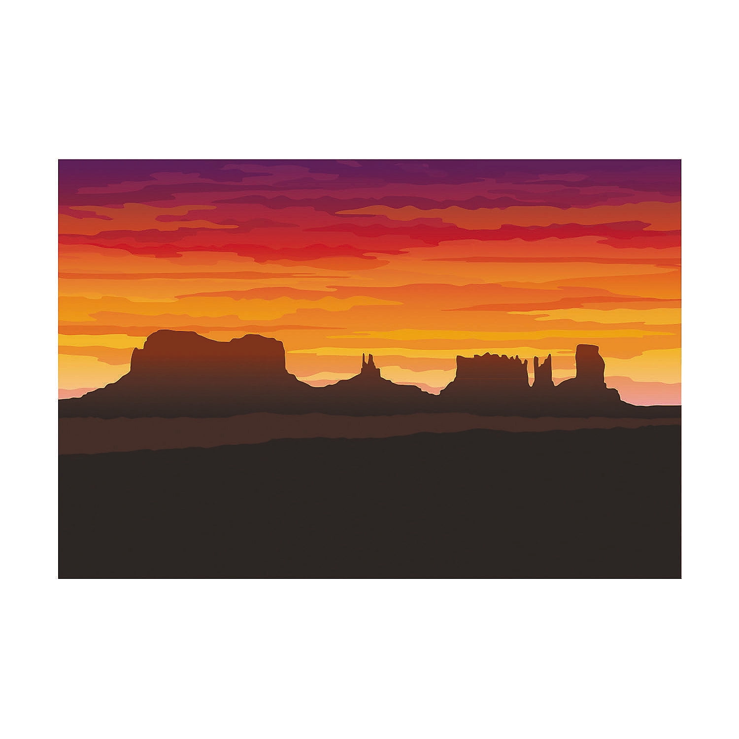 Western Desert Sunset Rectangular Plastic Backdrop Banner