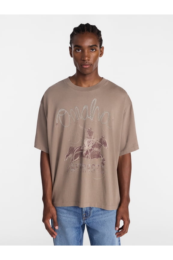 Heavyweight Graphic Tee Shirt with Short Sleeves, Men's XS-4XLT