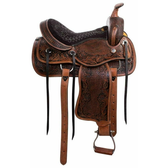 WESTERN LEATHER BARREL SADDLE