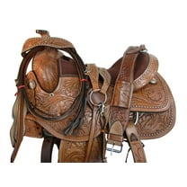 WESTERN SADDLE BARREL RACING HORSE TRAIL PLEASURE RODEO COWBOY TACK SET 15 16 17 18 | SOLID WOOD TREE