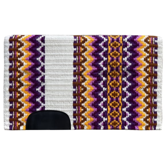 Western Blankets House San Juan Solid 41X34 Base White Purple & Brown