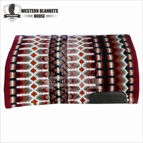 Western Blankets House San Juan Solid 41X34 Base Maroon & Nagara