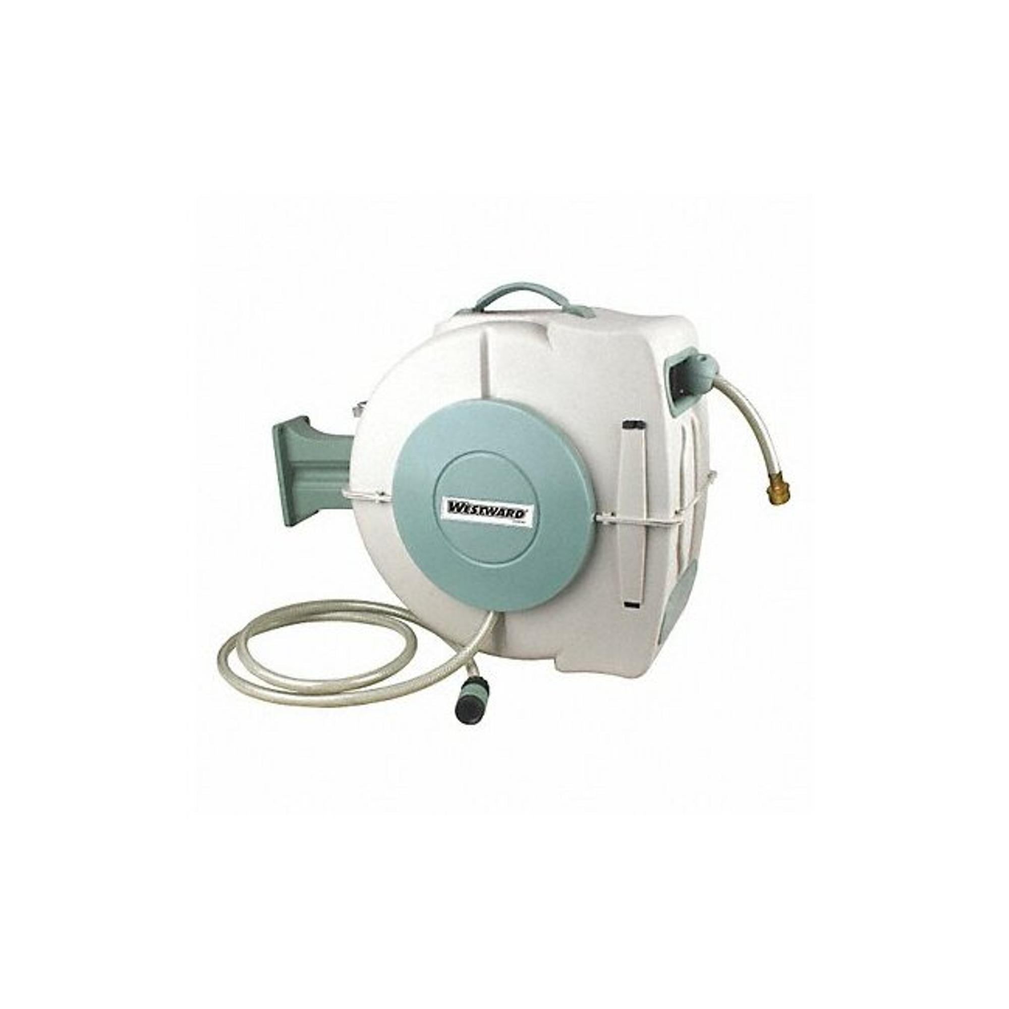 Westward Beige and Green Polypropylene Wall Mount Hose Reel