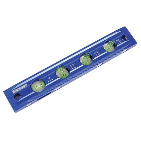 WESTWARD 4MRX8 Magnetic Torpedo Level,9 In,4 Vials