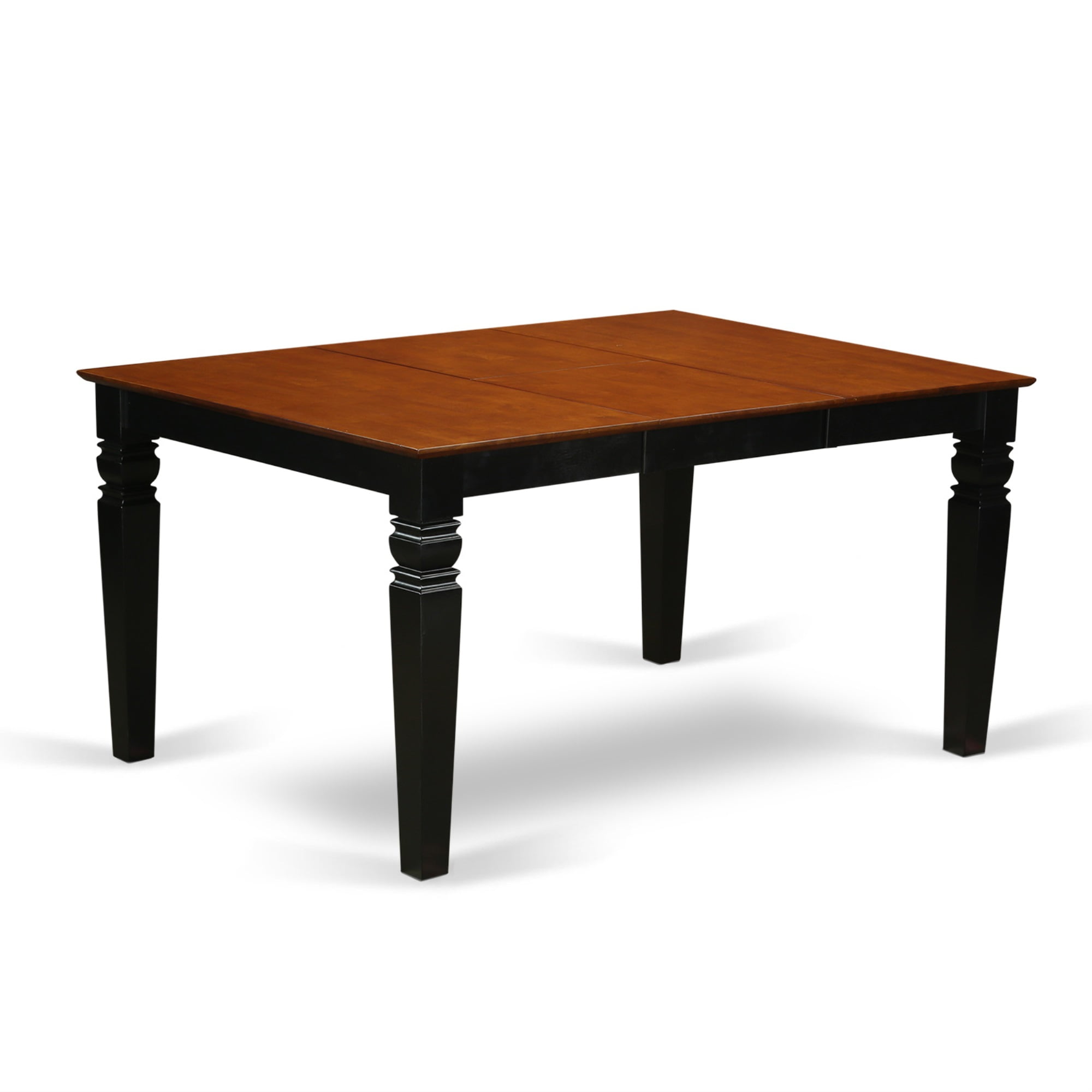 Weston Extendable Rectangular Farmhouse Dining Table in Black & Cherry