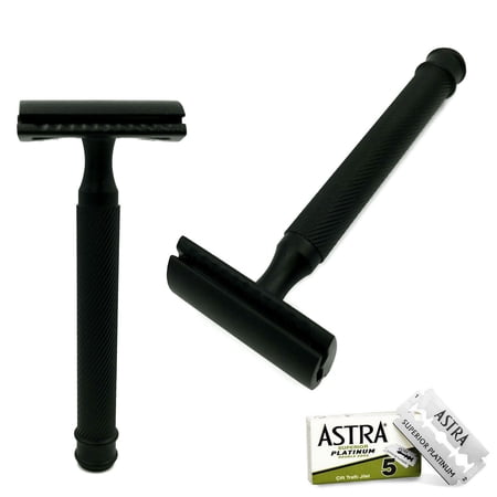 WET CUT THROAT SMART DE SAFETY RAZOR 4" LONG HANDLE MADE IN GERMANY + 5 BLADES