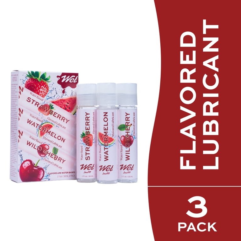 Wet Premium Water-Based Flavored Personal Lubricant Trio, Luxury Edible Lube  for Men and Women, Sweet Fruity Flavors, 1 fl oz (3 Pack) - Walmart.com
