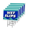 thumbnail image 1 of WET SLIPS 5 Pack Of 12" x 16" Yard Sign & Stake | Advertise Your Business | Stake Included Image On Both Sides | Made in The USA, 1 of 3