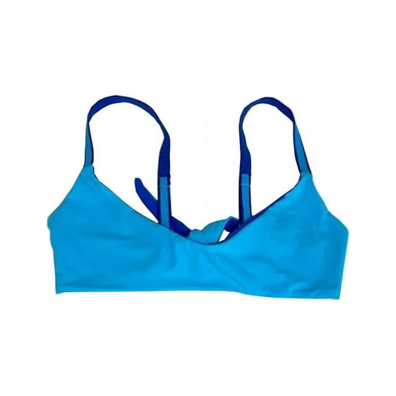 WET Women's Tie-Back Bikini Swimsuit Top (Turquoise/Royal, Medium)