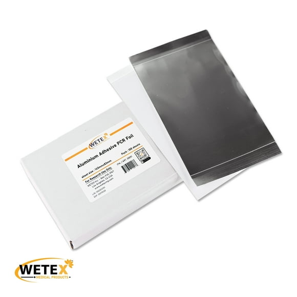 WETEX 100 Sheets Aluminum Sealing Film for PCR Foil, Silver
