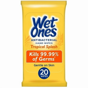 Wet Ones Antibacterial Hand Wipes Travel Pack, Tropical Splash Citrus Scent, 20 Count