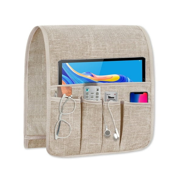 WETRBWEH Sofa Armrest Organize with 6 Pockets,Non-Slip Arm Chair Hanging Caddy Remote Control Holder for Recliner Sofa Armchairs(35"X13")