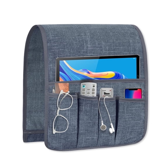 WETRBWEH Sofa Armrest Organizer, Non-Slip Arm Chair Hanging Caddy Remote Control Holder for Cell Phone TV Remote Control Magazines(35"X12.4")