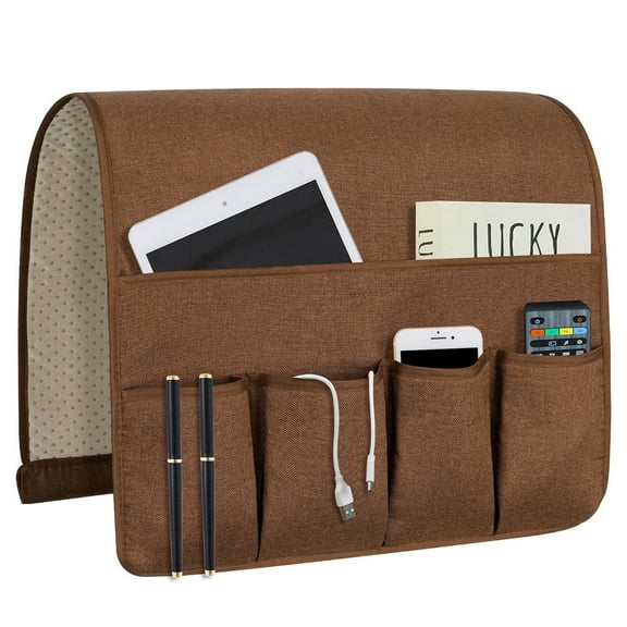 WETRBWEH Sofa Armrest Organizer,Non-Slip Arm Chair Hanging Couch Caddy Remote Holder Bedside Caddy for Cell Phone TV Remote Control Magazines
