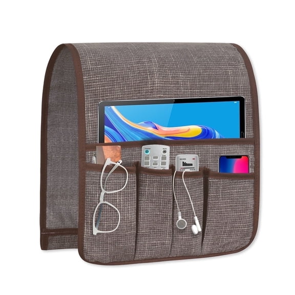 WETRBWEH Sofa Armrest Organizer with 6 Pockets,Non-Slip Arm Chair Storage Organizer Couch Remote Control Holder for Recliner Arm Organizer(35"X12.4")