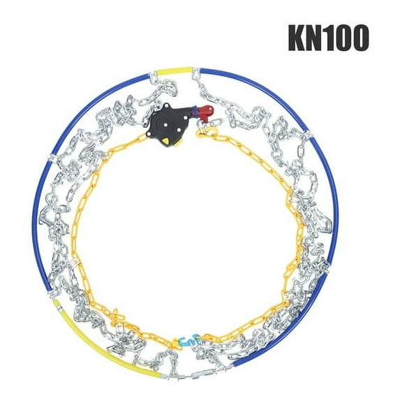 WETS 2Pcs Portable Snow Tire Chains, Semi-automatic Tighten Tire Chains, Universal Emergency Tire Traction Chains for Passenger Car, Pickup Trucks, SUV