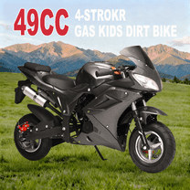 WETS 49cc 4-Stroke Pocket Bike, Mini Motorcycle for Kids, Pocket Gas Motorbike with 1.8L Gas Tank, Pocket Rocket Motorcycle with Dual Headlights, 330 lbs Mini Pocket Bikes for Adults