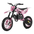 thumbnail image 1 of WETS 49cc Kids Dirt Bike, 2-Stroke Gas Mini Bikes, Off-road Mini Motorcycle, Children Pocket Motorbike with Front Rear Disc Brakes, Pull Start(Pink), 1 of 7