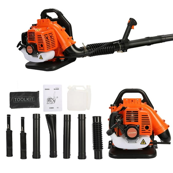 WETS Backpack Gas Powered Leaf Blower, 52CC 550CFM 2-Stroke Grass Lawn Blower Air Cooling Gasoline Backpack Grass Blowers with Air-Cooled, Snow Blowers for Garden Care