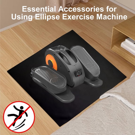 WETS Ellipse Leg Exerciser Machine Non-Slip Mat Under-Desk Elliptical Peddler Floor Protection Mat Electric Seated Foot Pedal Exerciser Noise Reducing Anti-slip Pad