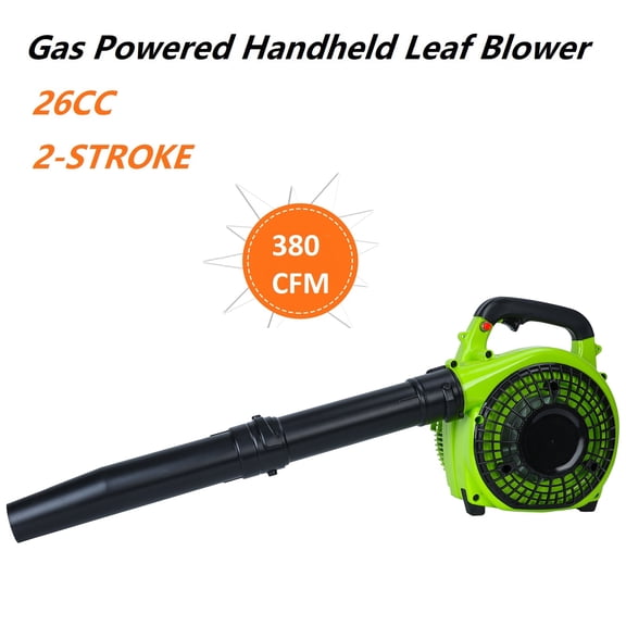 WETS Gas Leaf Blower 26 1 0 HP 2 Cycle Handheld Leaf Blower for Lawn Care 380 CFM 180 MPH Green
