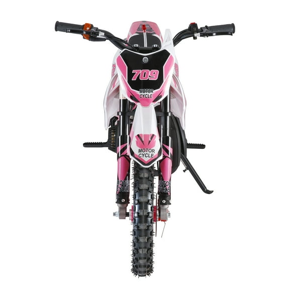 WETS Gas Power Dirt Bike for Kids Ages 5-10 | High-Speed Motorcycle Up to 30 MPH | Twist-Grip Throttle | 3-Speed Modes | Dual Suspension & Brakes