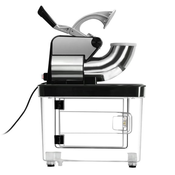 WETS Ice Crusher, 110V Commercial Ice Crusher 300kgs/h, 350W Electric Snow Cone Machine with Dual Blades, Stainless Steel Shaved Ice Machine for Family, Restaurants, Bars (US Plug) _Silvery