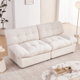 thumbnail image 1 of WETURE Modern Cozy Comfort Chenille Deep Seat Loveseat Sofa, Beige, 1 of 8