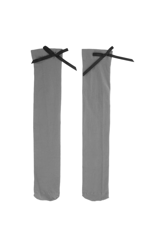 1 Pair Cute Bow Socks Bow Decoration Durable Material Grey Nylon Comfortable Fit Women Everyday Wear