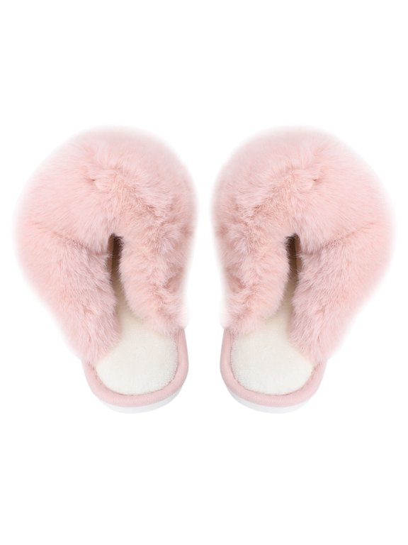 1 Pair Women's Indoor Slippers with Soft Artificial Wool, Comfortable and Cozy House Shoes for Women