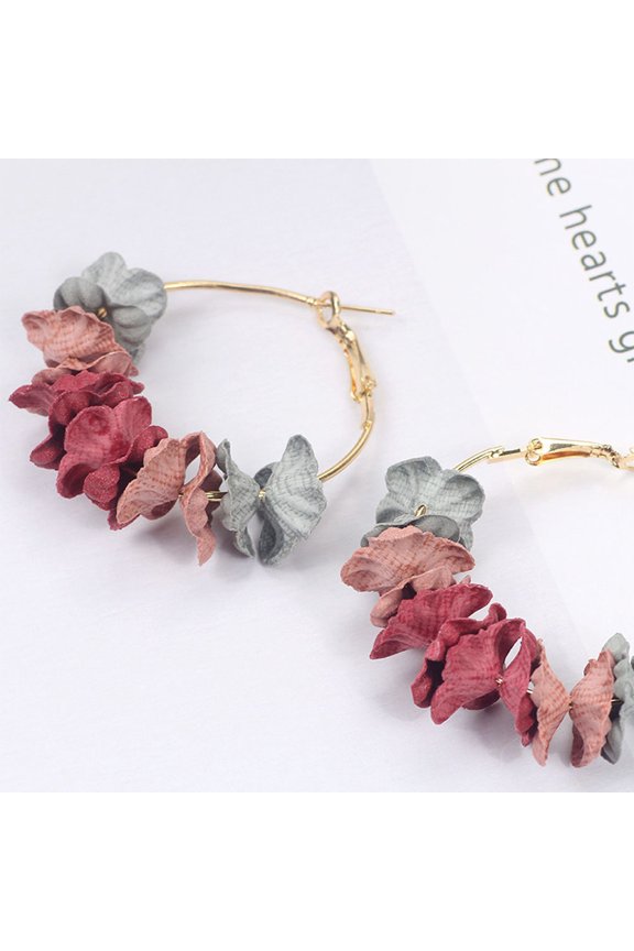 Korean Style Floral Earrings Assorted Colors, Elegant Jewelry Gift for Women on Special Occasions