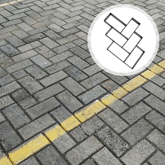 WEUVEB 1 Pcs Rectangular Cement Paving Mould for Diy Floor Path Black