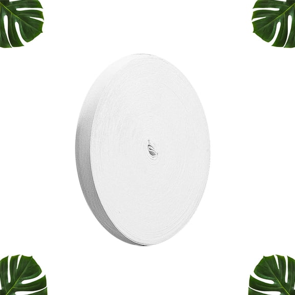 WEUVEB 1 Roll White Flat Polyester Elastic Cord for Sewing, Knitting, Crafts, Projects and Garment Accessories