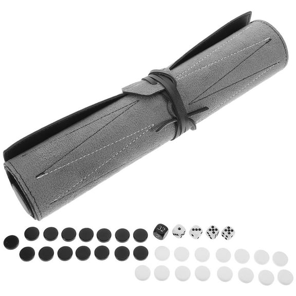 WEUVEB 1 Set Black PU Travel-Friendly Chessboard Games For Outdoor Leisure Adults