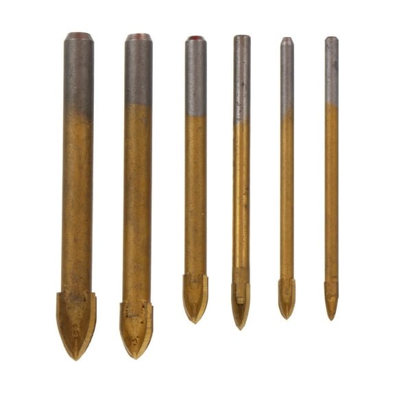 WEUVEB 6-Piece Porcelain Tile Drill Bits Set, Circular Tile Hole Saw Drill Bit, Golden Color, and Precise