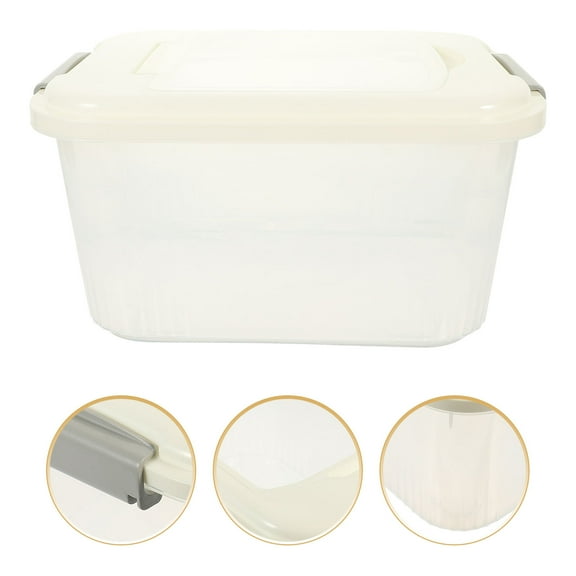 WEUVEB Transparent PP Rice Storage Container Airtight Lid for Kitchen Use 1Set