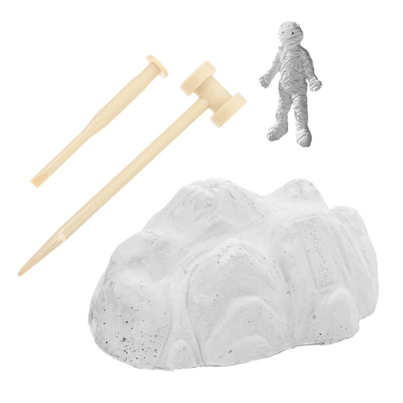 WEUVEB Realistic Egyptian Resin Mummy Figurine, White Ancient Egypt Statue, Lifelike Home Decor Collectible, 1 Set