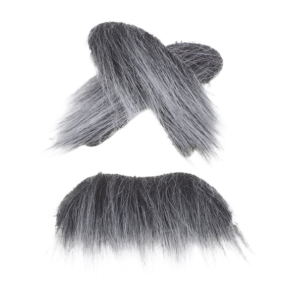 WEUVEB 1 Set Self-Adhesive Fake Beard and Mustache, False Facial Hair Costume Prop for Adults, Masquerade Cosplay Party Use