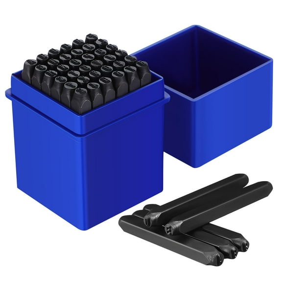 WEUVEB Metal Punch Set with Number and Letter Stamps for Engraving on Wood, Metal, and Craft Projects