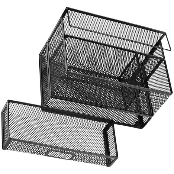 WEUVEB 1 Set Metal Mesh Organizer for Desk in Black With Simple and Stylish Design